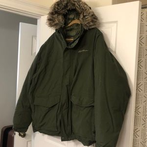 Eddie Bauer fir hood bomber jacket
